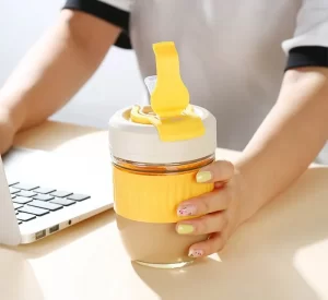 coffee cup with silicone sleeve